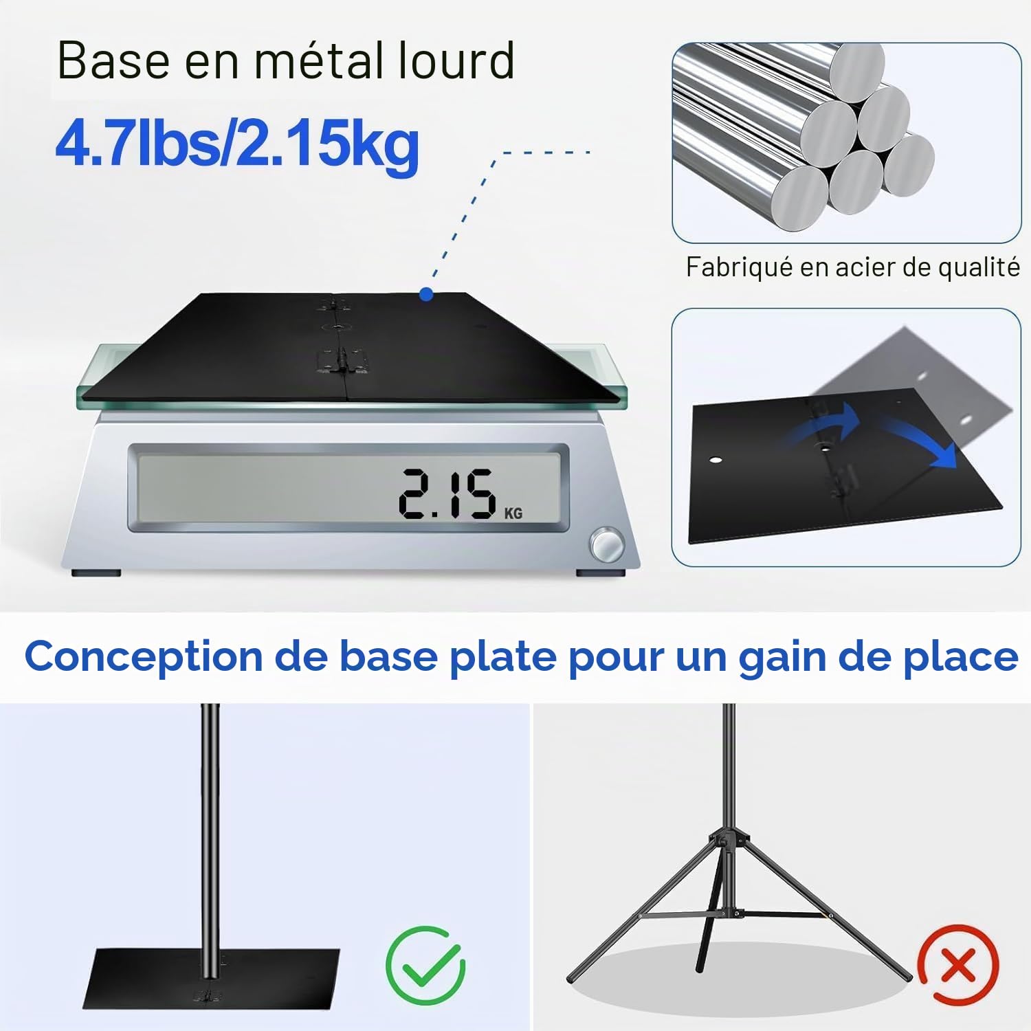 EMART Support Toile de Fond 2,6 x 3 m, Support de Fond Mariage Réglable