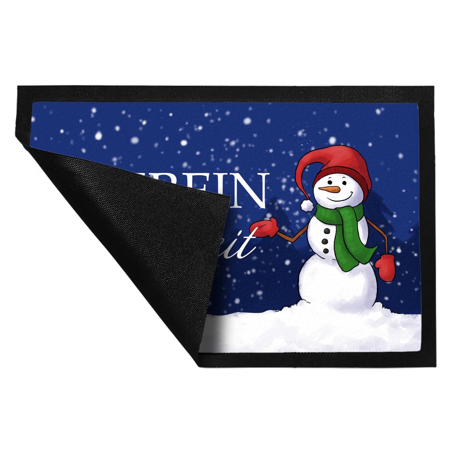 speecheese Hereingeschneit Schneemann Fußmatte XXL in 50x75 cm als schöne Dekoration für den Eingang zum Advent, zu Weihnachten und zur Winterzeit für Dein Zuhause