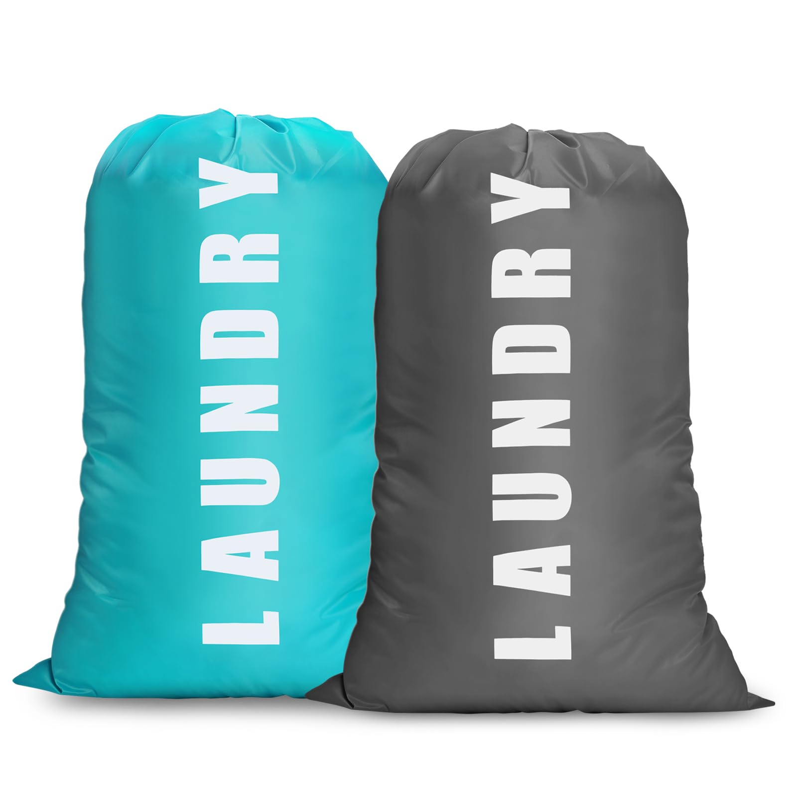 flintronic 2 Pack Extra Large Laundry Bag, 61×91cm Foldable Storage Bag, Dirty Clothes Bags, with Drawstring Closure, Durable Rip-Stop, Convenient, for Travel/Bathroom/Bedroom/Dormitory