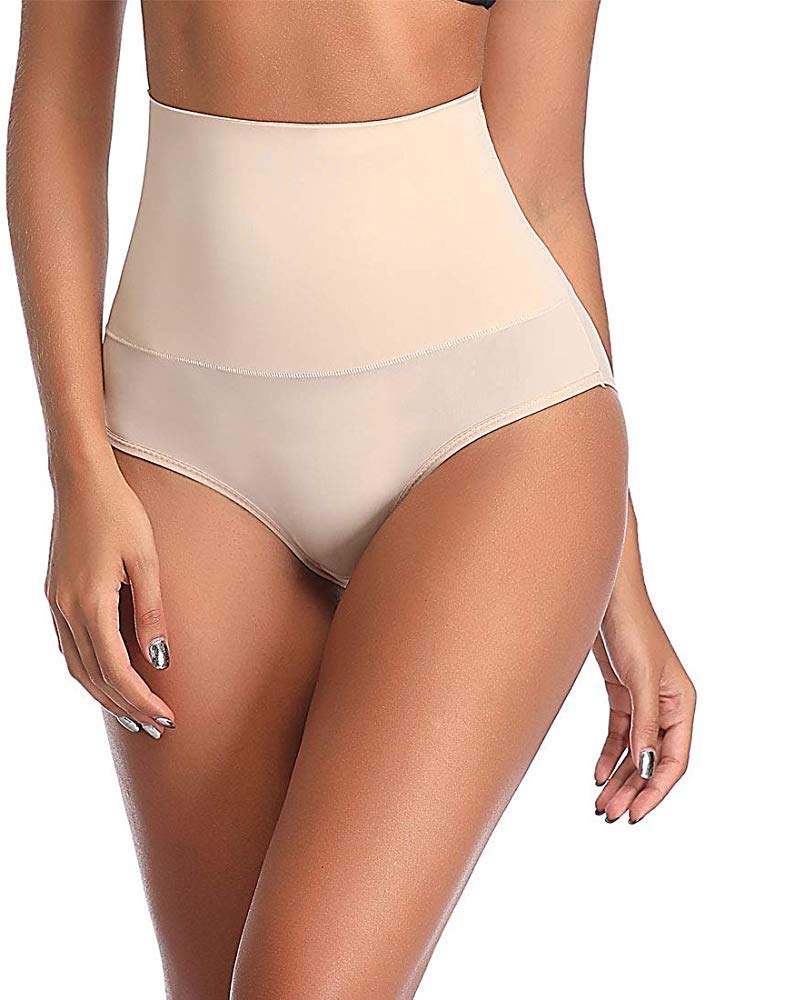 plumbury Nylon Blend Women's High Waist Seamless Smooth Tummy Control Shapewear Panty Briefs.-picture-10