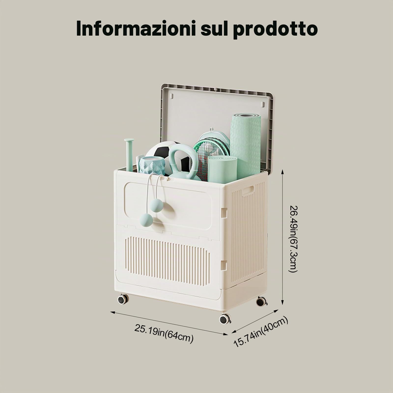Ergocar Piega Cesto Di Stoccaggio, Con Coperchio Con Puleggia, Una Scatola Di Archiviazione Pieghevole, Una Scatola Di Stoccaggio Di Contenitori Di Stoccaggio Impermeabile e Polvere