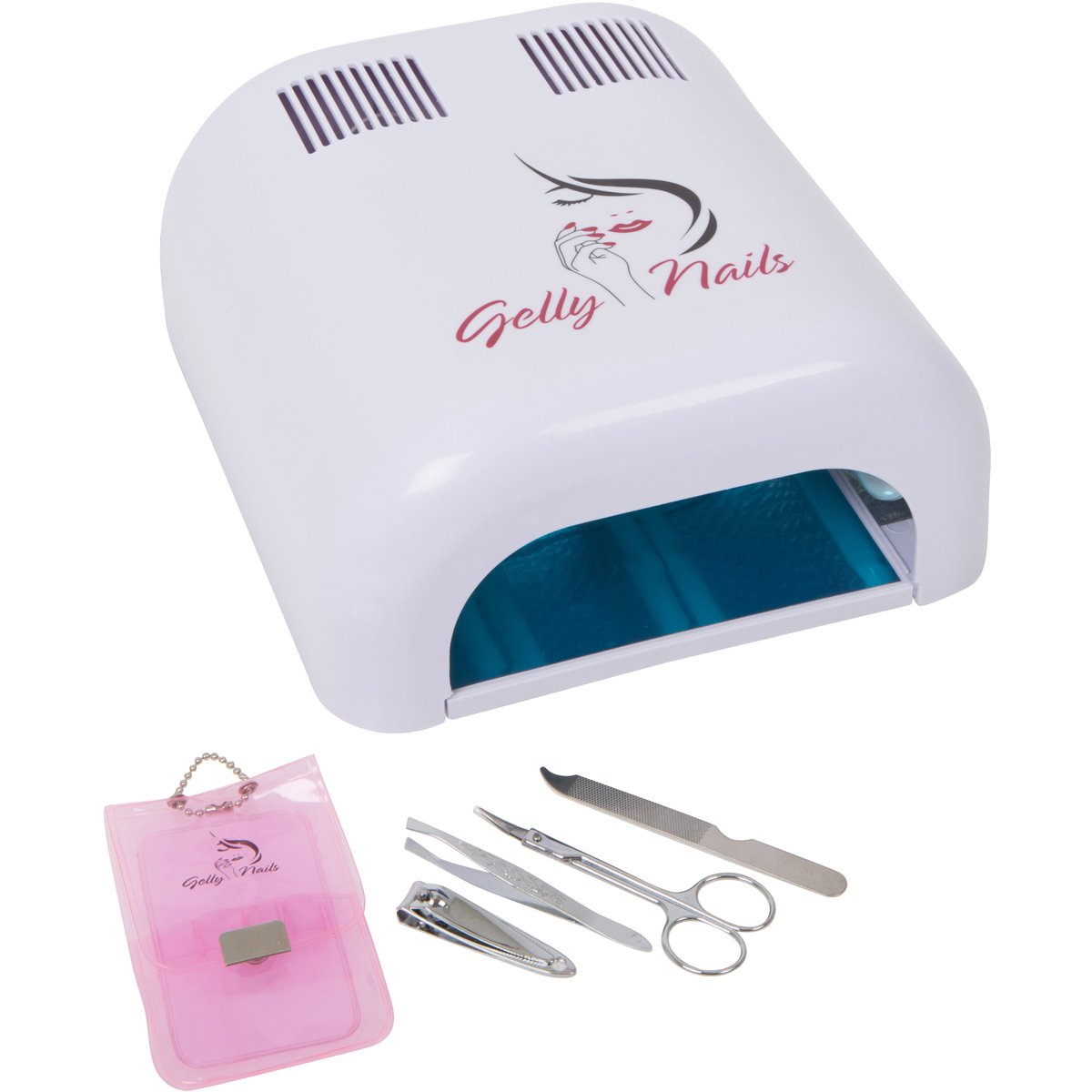 36W UV Lamp Gel Cured Nail Dryer with Sliding Tray and Manicure Kit