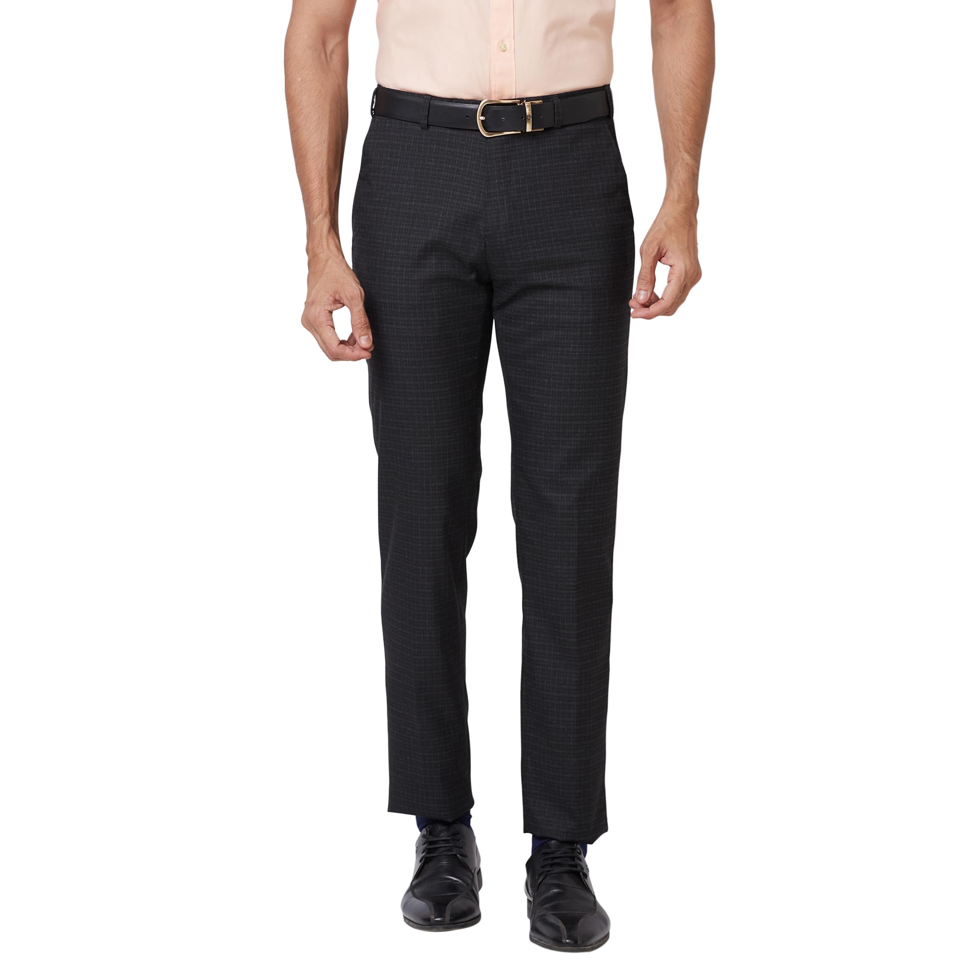 raymond Men Slim Fit Structure Pattern Poly Viscose Blend Pleatless Formal Trouser-picture-18