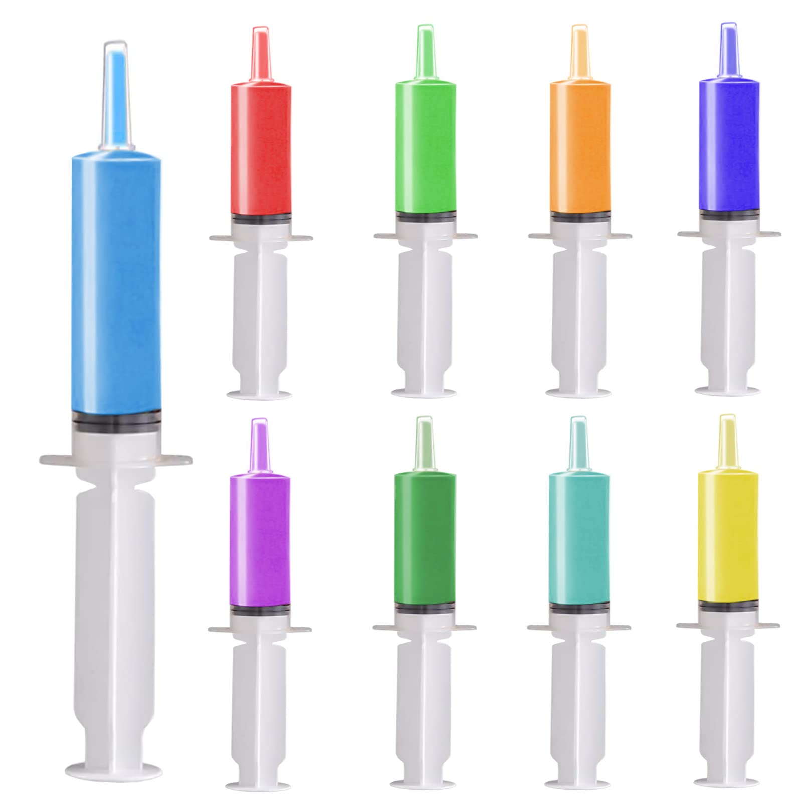 50 Pack Jello Shot Syringes, 2 OZ Large Capacity Reusable Party Springe for Jello Shot,Container with Caps for Summer and Themed Party, Halloween Party Favors, Graduation Party Decorations