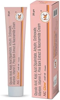 HealNCure NG Glow Cream - Enriched With Kojic Acid &Glycolic Acid | Anti-melasma cream, Pigmentation removal cream, Helps to remove Acne Scar, Dark/Age Spots, Uneven Skin Shade-20gm