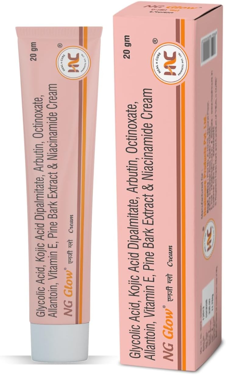 NG Glow Cream - Enriched With Kojic Acid & Glycolic Acid | Anti-melasma, Pigmentation removal, remove Acne Scar, Dark Spots, Uneven Skin Shade, 20gm
