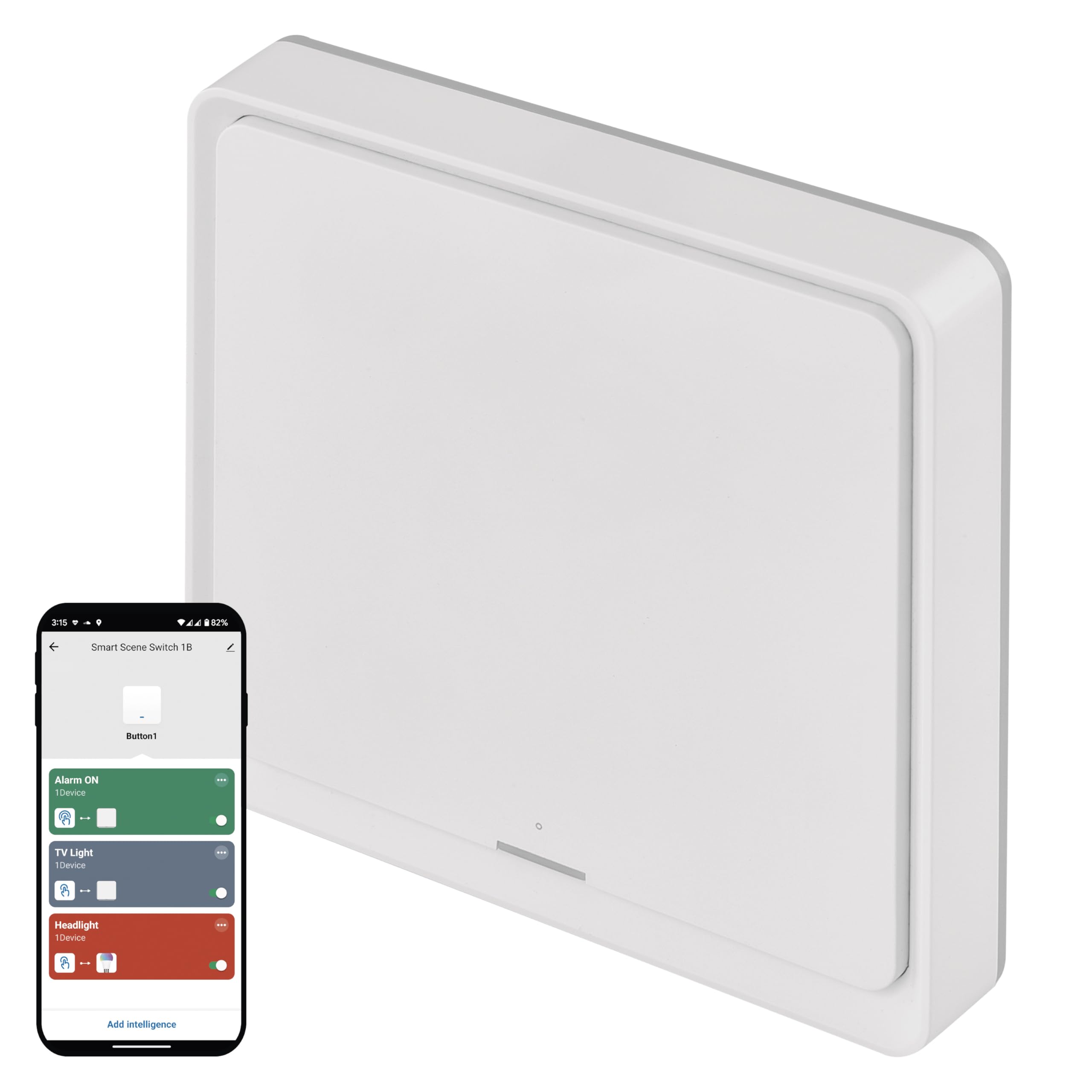 EMOS GoSmart Home przenośny przełącznik sceny z wyświetlaczem LED i aplikacją – ZigBee – zasilanie bateryjne – 1 przycisk, 3 sceny – steruje nieograniczoną liczbą inteligentnych urządzeń lub lamp –