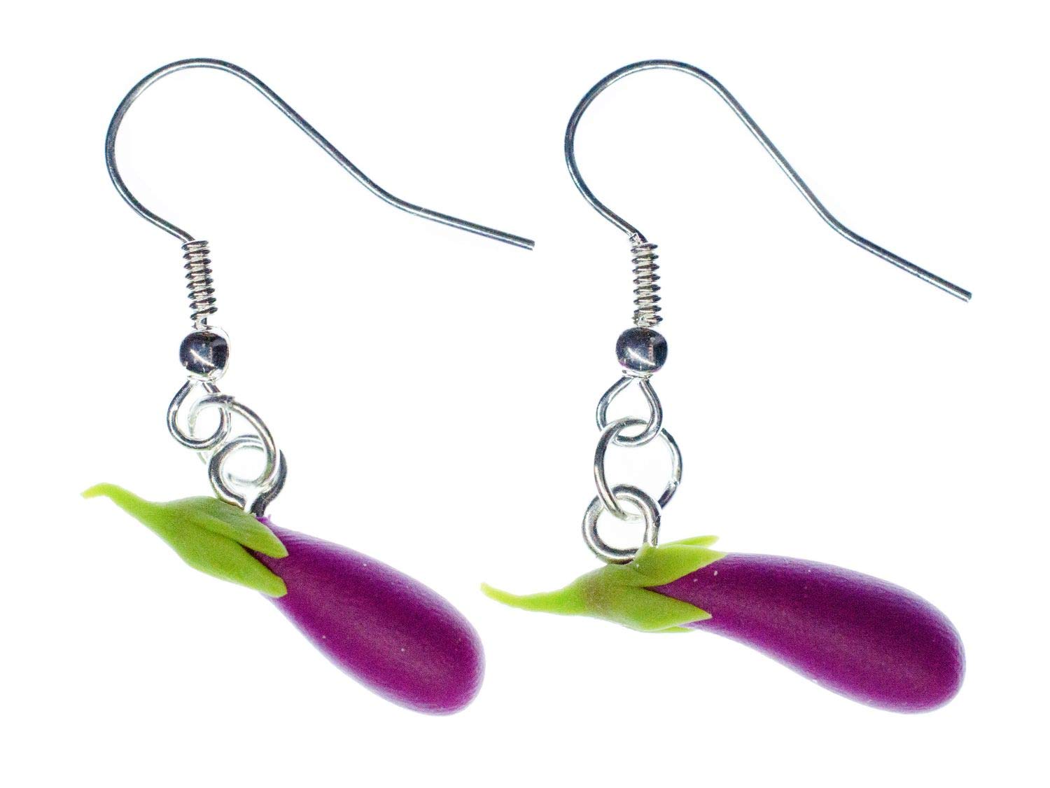 Orecchini Miniblings A Forma Di Melanzana Cucina Miniatura Lil