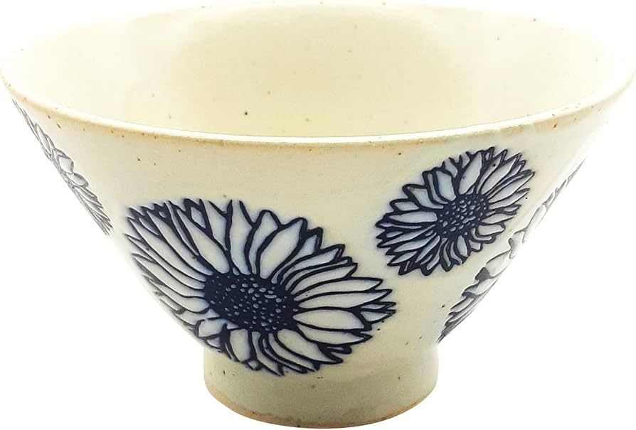 送料無料　本物保証　明時代花草文青華平碗　径14.5ｃｍ　① Amazon｜波佐見焼 飯碗 お茶碗 ご飯茶碗 花 青 11cm サンフラワー 勲山