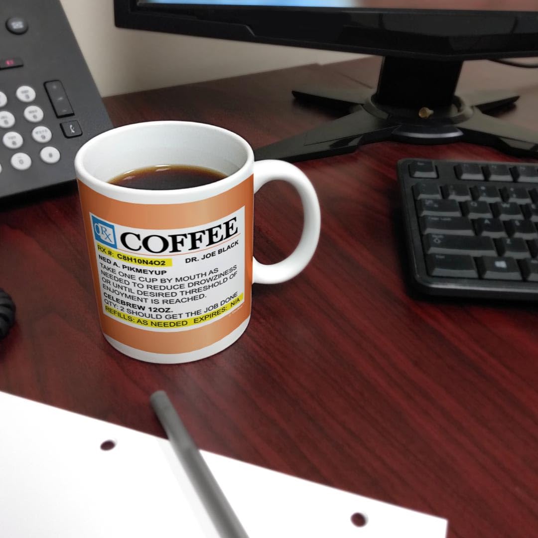 Amazon.com: ThisWear Coffee Lovers Gifts Prescription Coffee RX Pill Bottle  Pharmacist Gift 11oz Ceramic Coffee Mug with Handle : Home & Kitchen