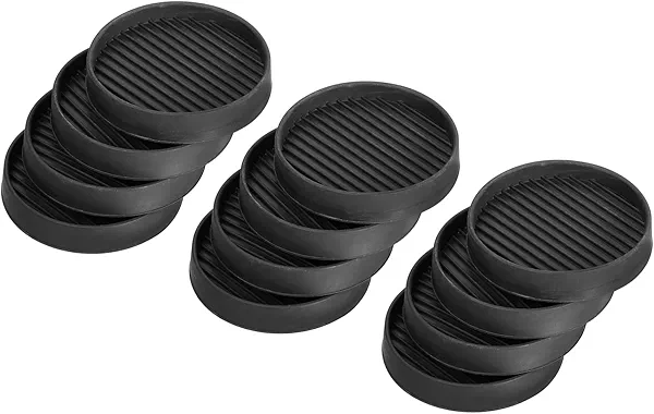 uxcell Chair Leg Floor Protectors,12Pcs 3" - Rubber Round Non-Slip Furniture Pads, Anti-Slip Furniture Pads for Hardwood Floors, Couch, Bed Stopper (Black)
