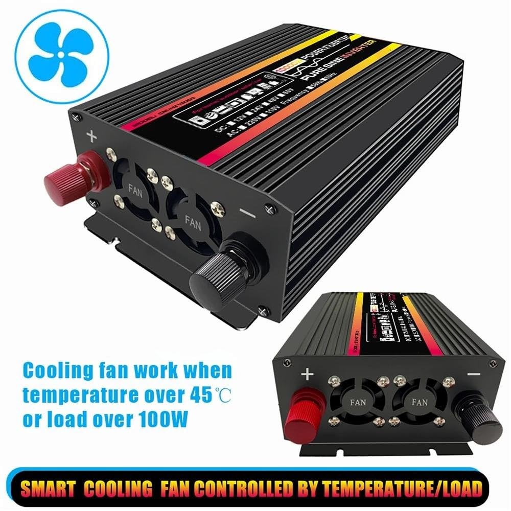 Convertidor Coche Inversor Inversores De Potencia 10000W/12000W Convertidor De Voltaje Inversor Onda Sinusoidal DC 12/24/48/60V A AC 220V 110V Transformador Solar(12V,50Hz 220V,12000W)