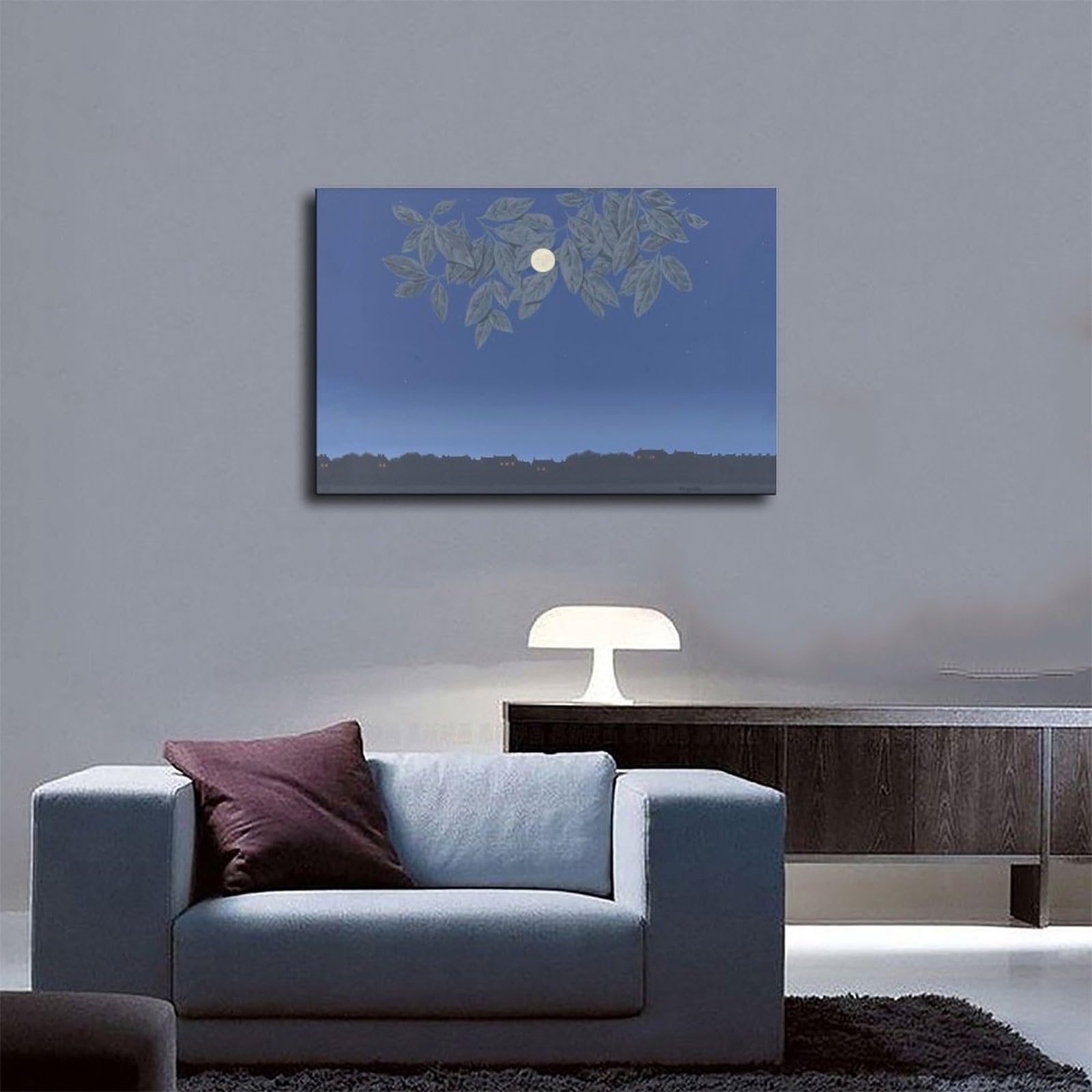 WCYB Het Onbeschreven Blad Nerki Magritte plakat surrealizm wydruki na płótnie Deco obrazy ścienne Unframe 40,6 cm szer. x 61 cm W