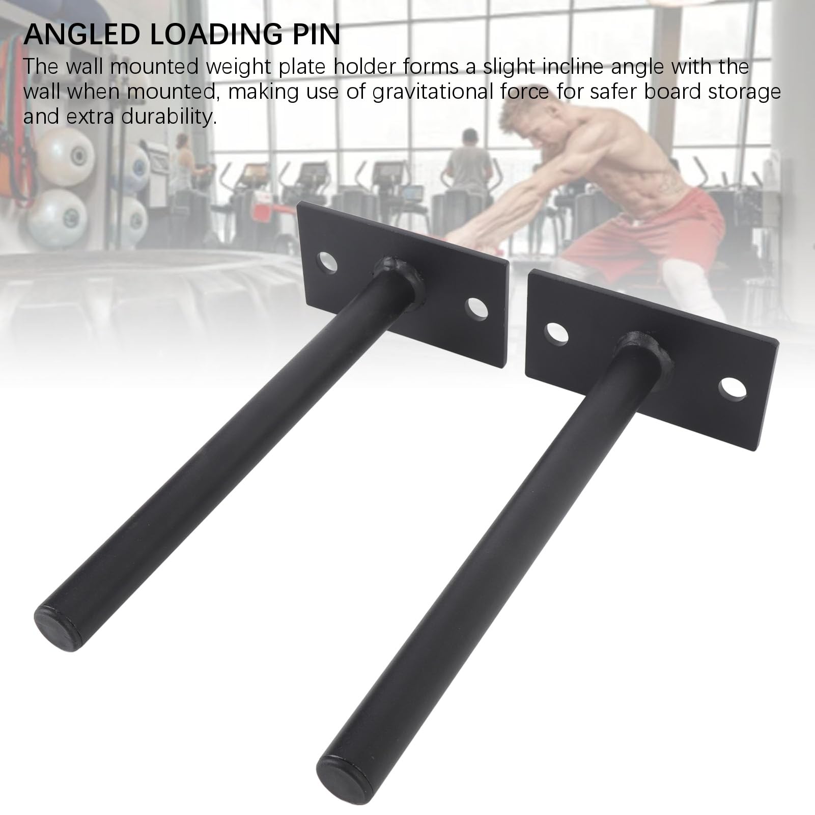 2pcs Wall Mounted Weight Plate Holder, Wall Mount Weight Rack Wall Mounted Weight Storage Heavy Duty Alloy Steel for Home Gym Organizer, Diameter 1.0in