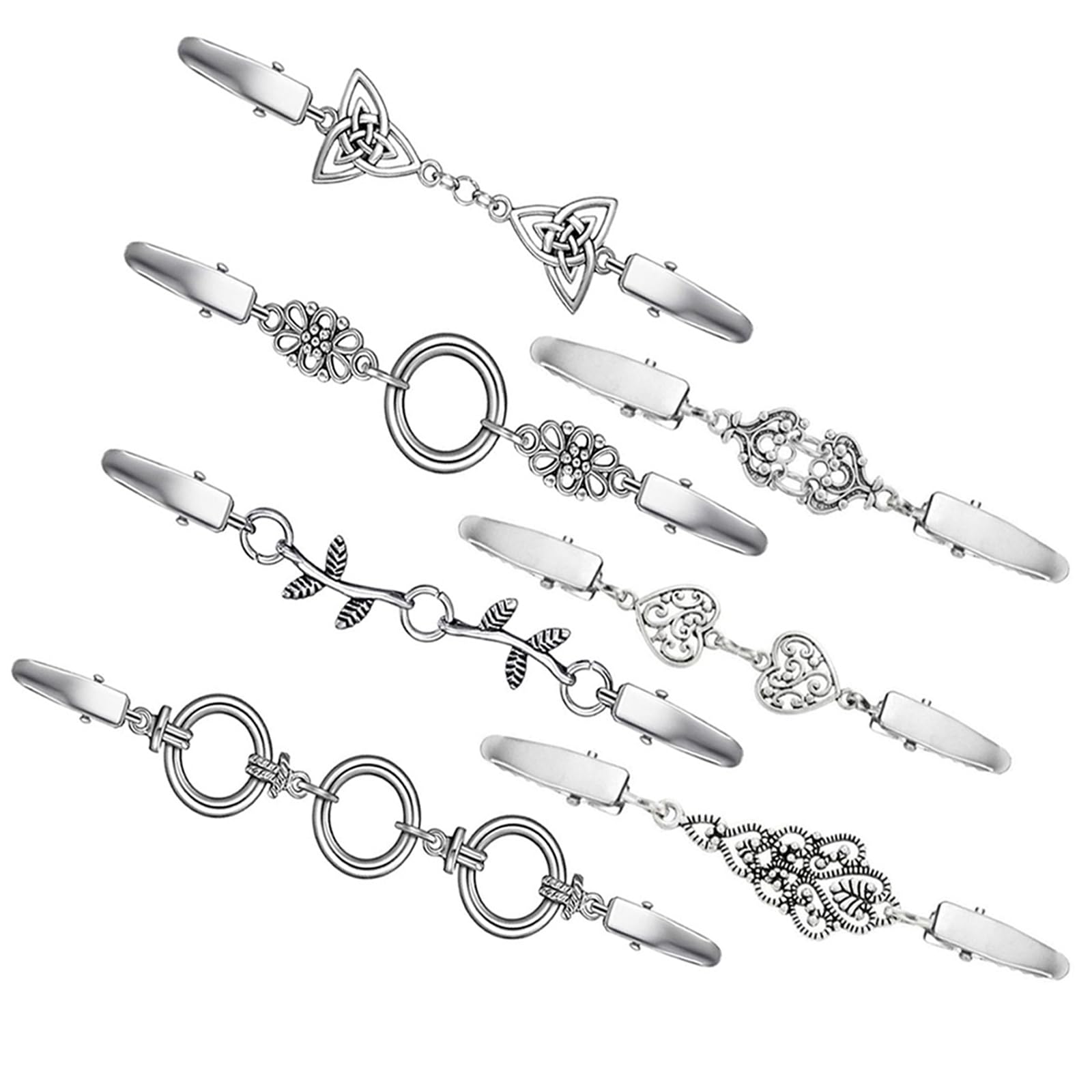 JSTHHTT Lot 7 Clips Cardigan Rétro Argent – Broches Vintage Pour Pulls, Châles, Robes – Style Élégant Et Pratique