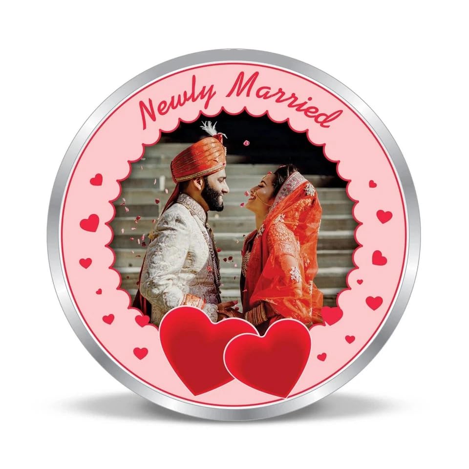 Moneda de regalo personalizada para parejas recién casadas que une corazones