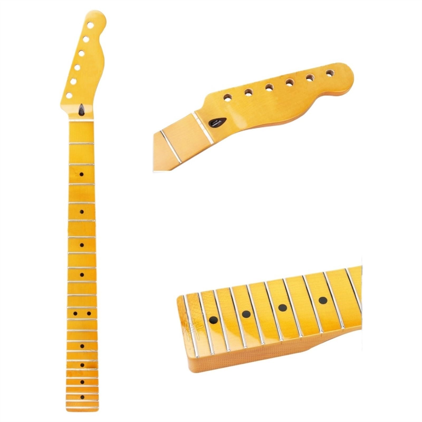 Klon Gitara Szyja Elektrycznej 6 Strun 22 Progi Diy Wymiana Niedokończony Główka Wiosłowa Szyjka Do Basu Jazzowego Dla Tc, Tl, Prawa Ręka Szyja Gitarowa