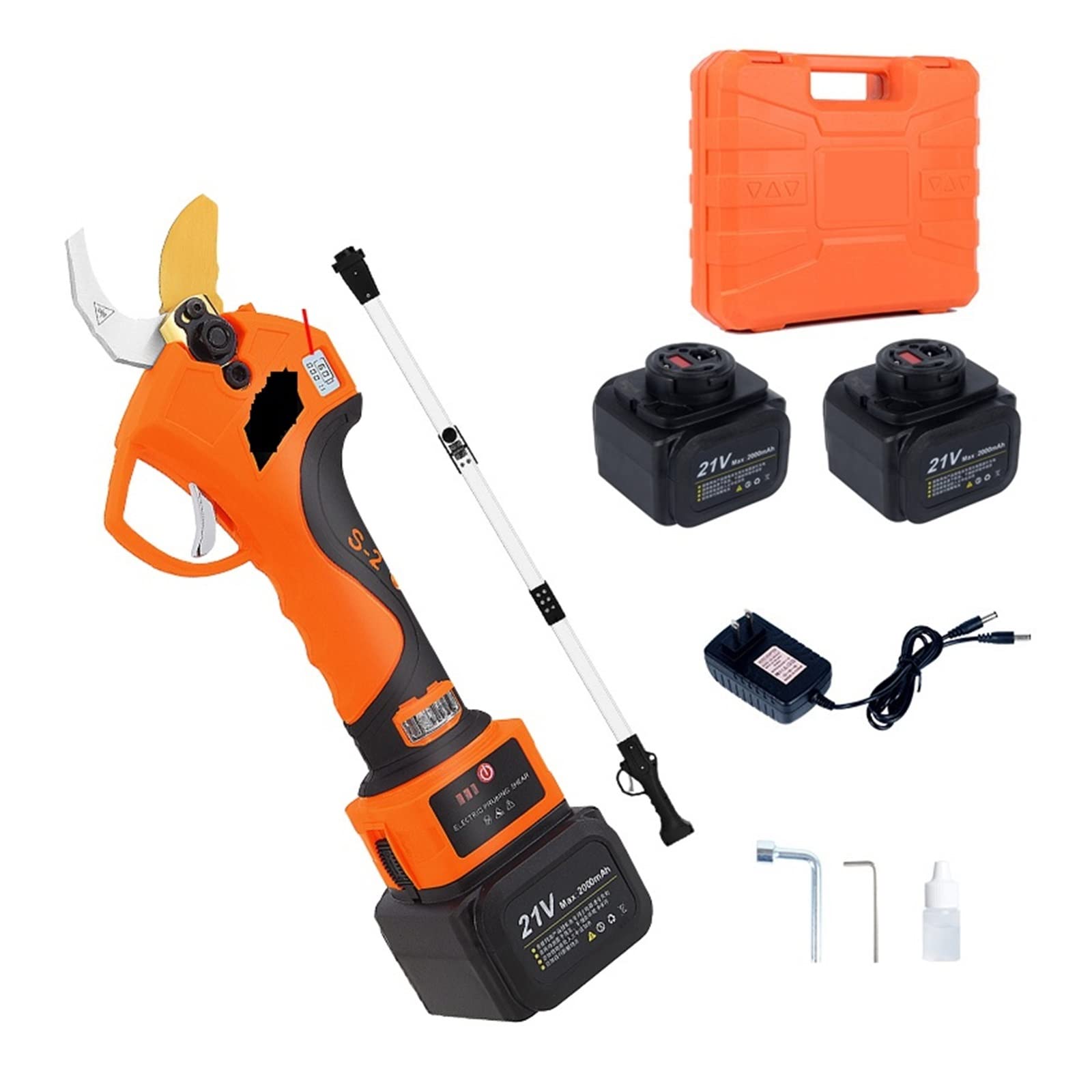 Cizalla inalámbrica de Iones de Litio de 21V y 16,8 V, cizalla eficiente para Ramas de árboles bonsái, Herramientas eléctricas de jardín LCD S-2 ()