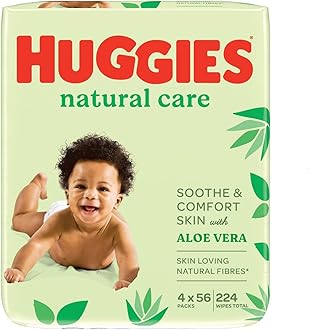 HUGGIESNatural Care, Baby Wipes - 12 Packs (672 Wipes Total) - Aloe Vera Wet Wipes with Natural Fragrance - Hypoallergenic with no alcohol