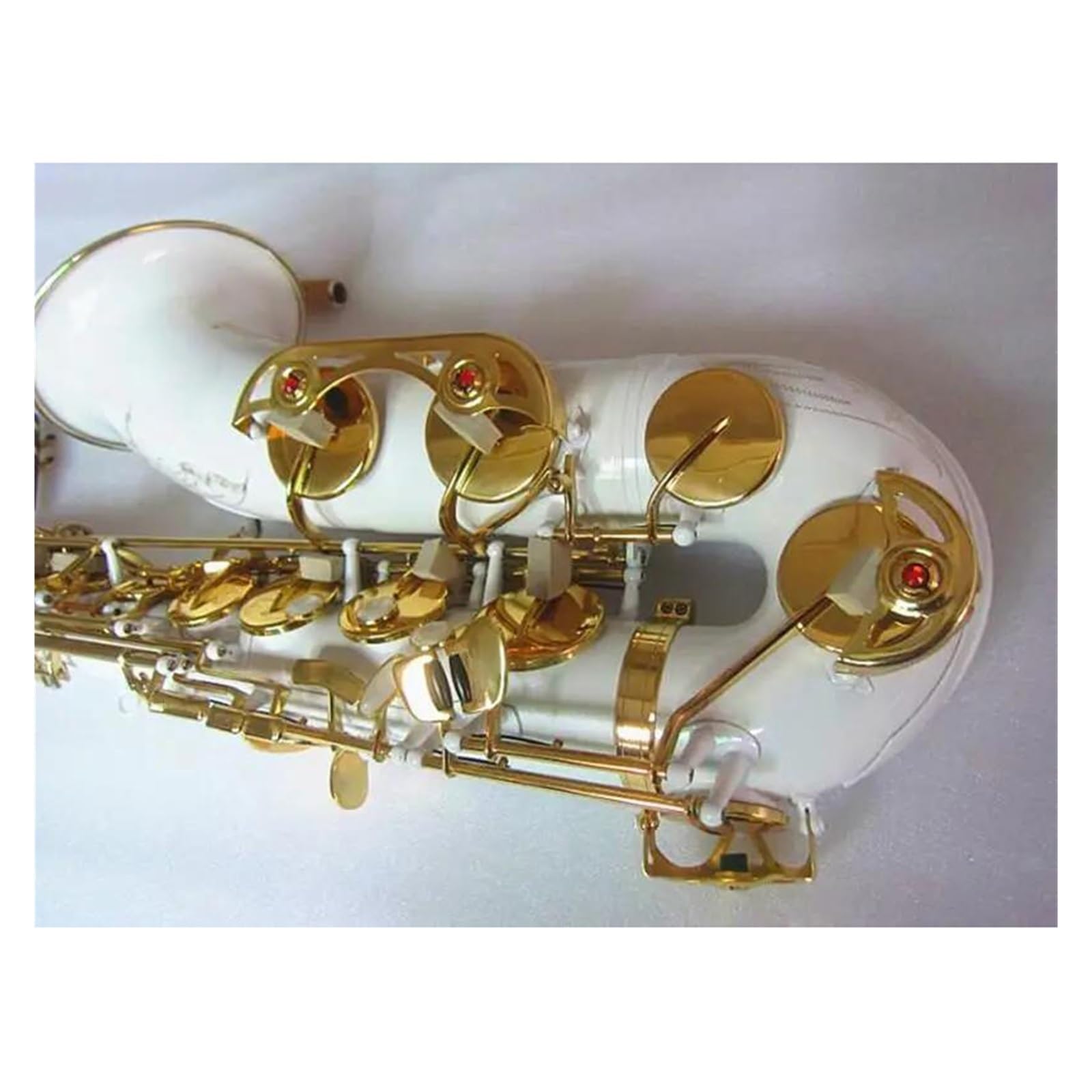 Saksofon Saksofon Tenorowy Bb Mosiężny Biały Saksofon Tenorowy Profesjonalny Instrument Muzyczny Z Ustnikiem W Obudowie