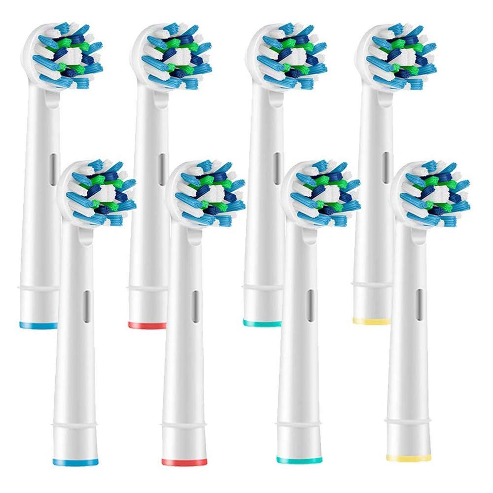 MAYCREATE® Replacement Brush Heads Compatible With Pack of 8 Generic Crossaction Electric Toothbrush Heads, For Oralb Braun B