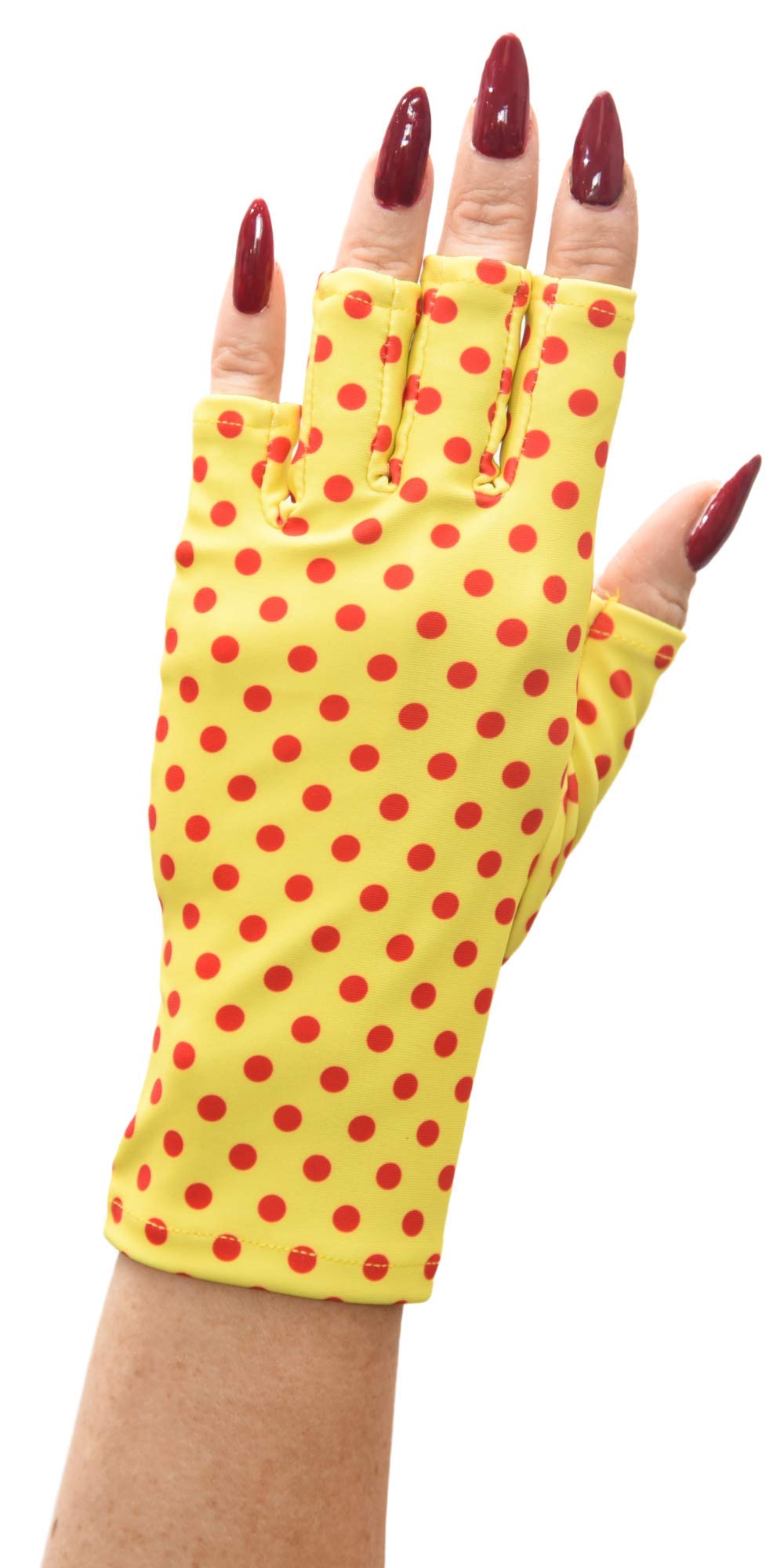 ManiGlovz - The ORIGINAL UPF 50+ UV Light Protective Nail Gloves | Gel Manicure Gloves and Anti UV Fingerless Gloves for Women | Can be Used as Sun Protection Gloves for Driving | Happy Daze