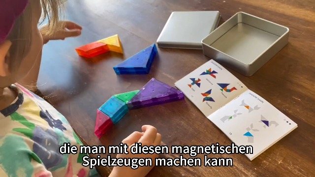 Magnetisches Tangram Puzzle Aus Holz - Lernspielzeug Für Kinder Ab 3 Jahren Mit 96 Mustern