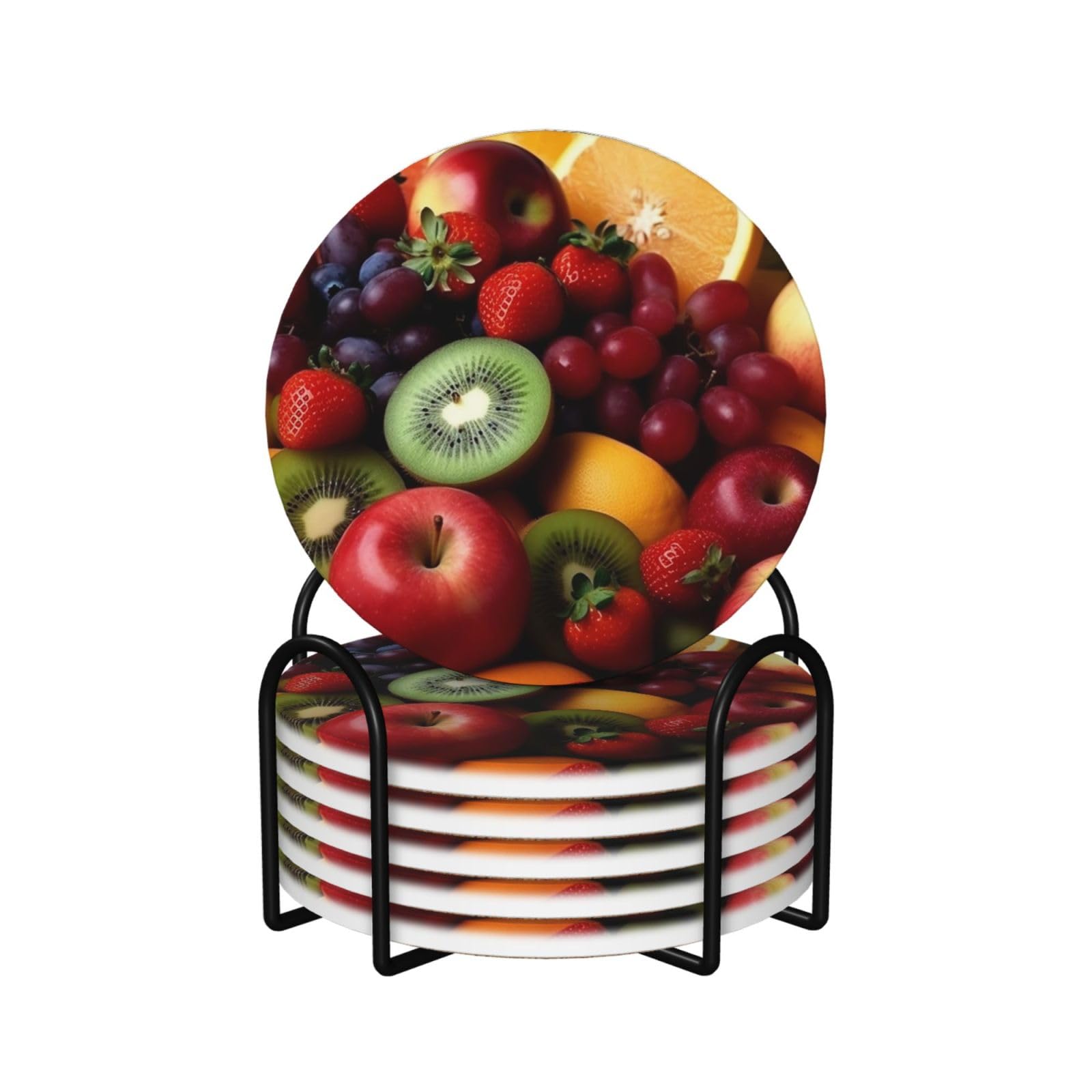 Dessous de verre absorbants en céramique lot de 6 avec support pour table sans taches