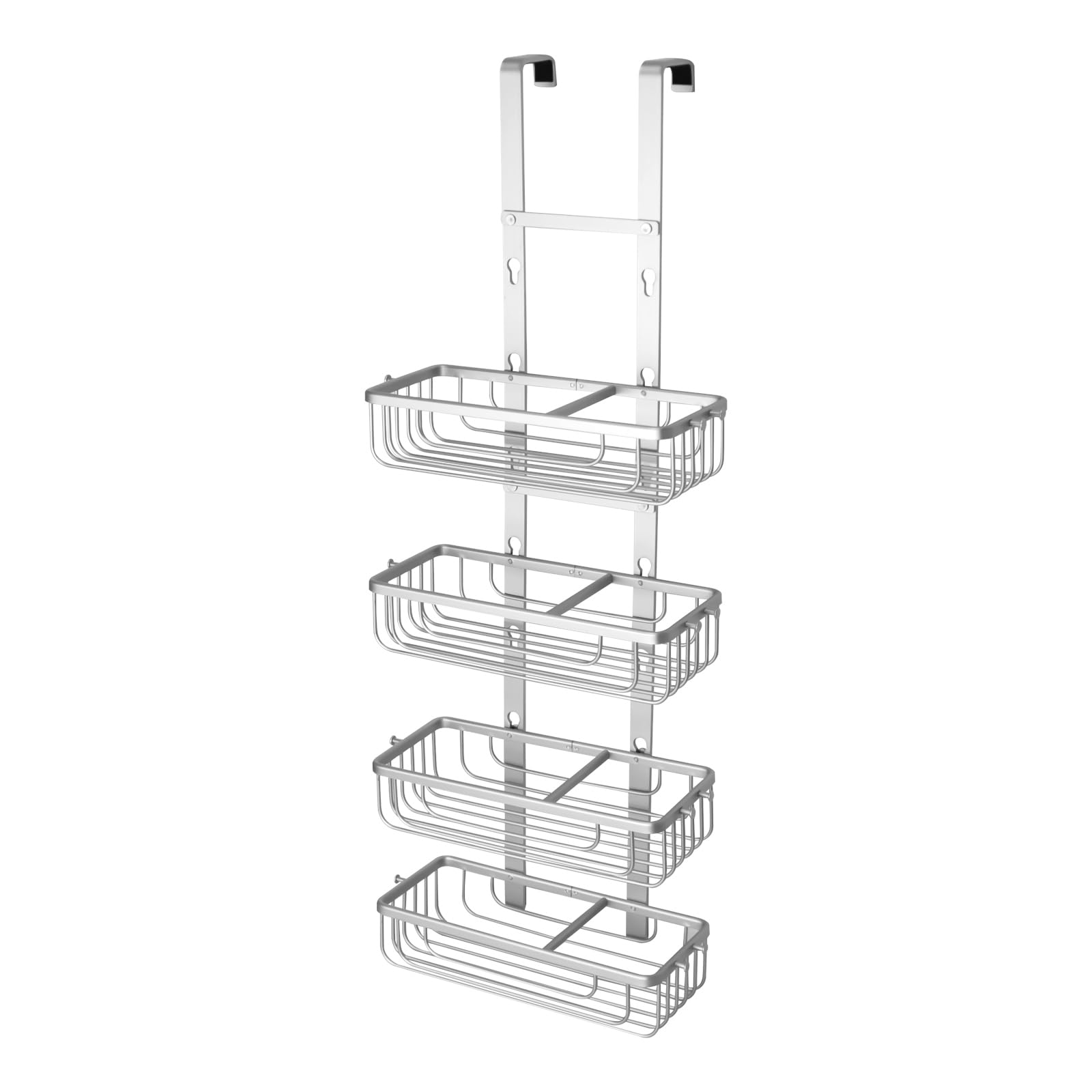 Duwee Over The Door Shower Caddy, 4-Tier Adjustable Hanging Shower Organizer Storage for Inside Shower, Rustproof Shampoo Soap Holder