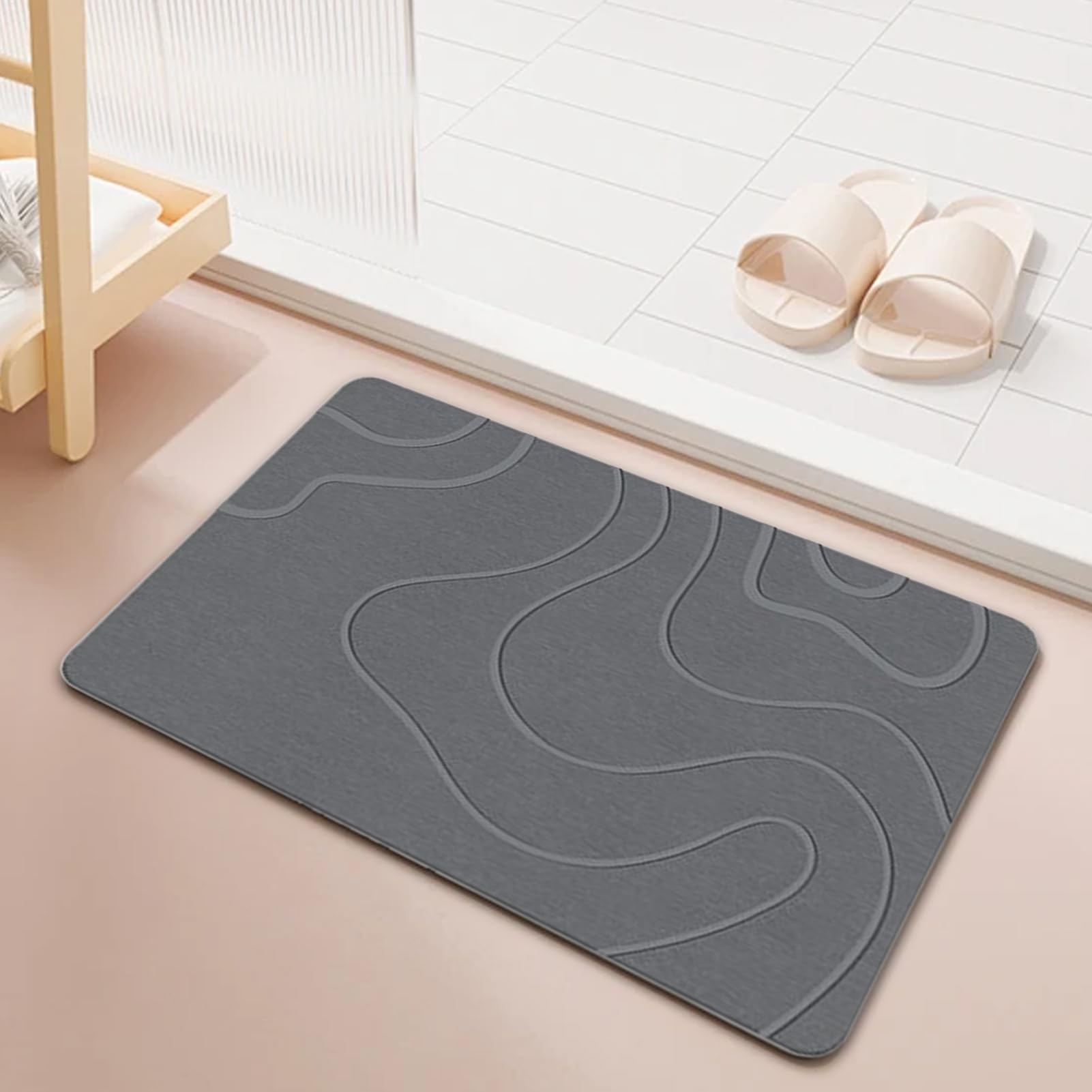 Generico Diatomite Bagno Piestomite- 39x60 cm Diatomite Baglie da bagno | Felpudo per il | Tappeto da | Versatilità Assorbimento rapido 'acqua per la pulizia della camera da e degli hotel