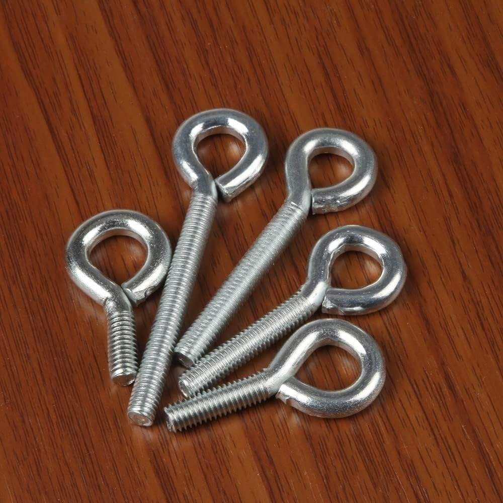 Eye Bolts M6 Lifting Eye Nuts 20 Pieces Galvanized Iron Ring Eye Bolt Ring Hooking Nut Screws Self-Tapping Shoulder Eye Screw(50mm)