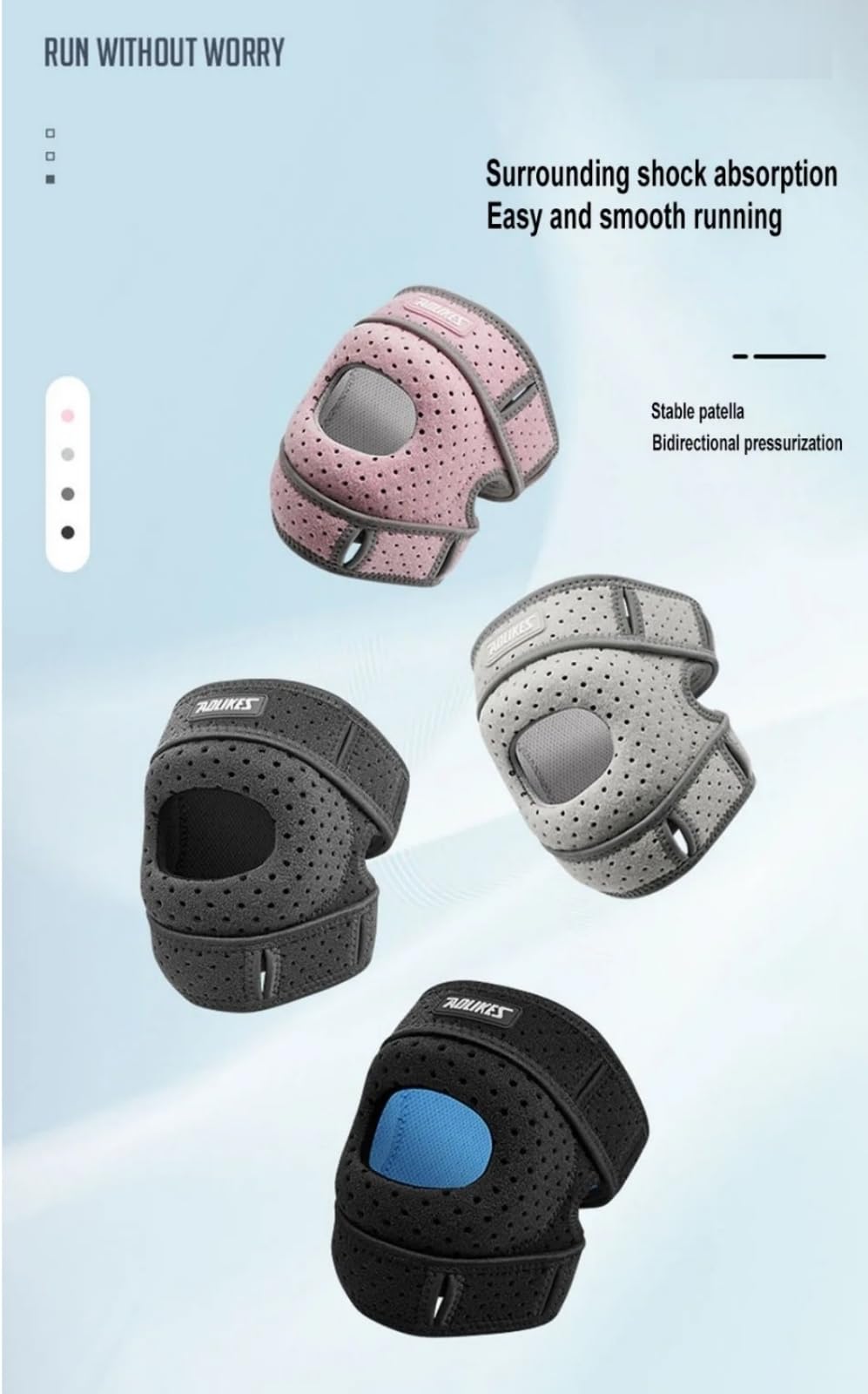 WIVKS Patellar Support Strap, Tendon Knee Brace Patella Stabilizer for Pain Relief Adjustable Knee Joint Strap for Running, Football, Hiking, Tennis, Arthritis, Injury Recover (Grey), Large