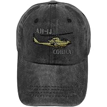 Custom Vintage Washed Hat Ah-1J Cobra Helicopter Name Embroidery Cotton