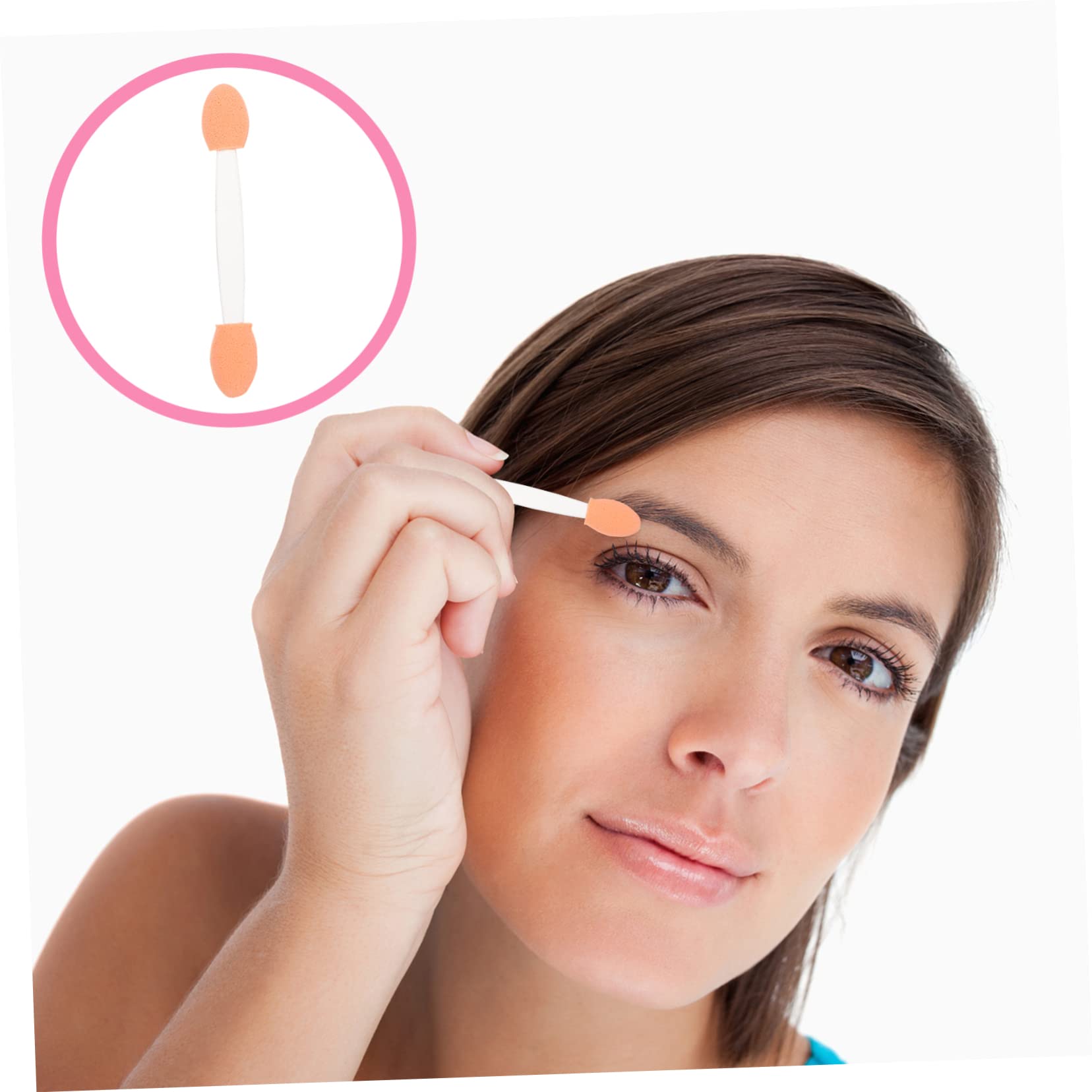 NOLITOY Dual-sides Eyeshadow Sponge Brush 100pcs Eyeshadow Stick Set Lightweight Easy to Use Makeup Applicator for Events White