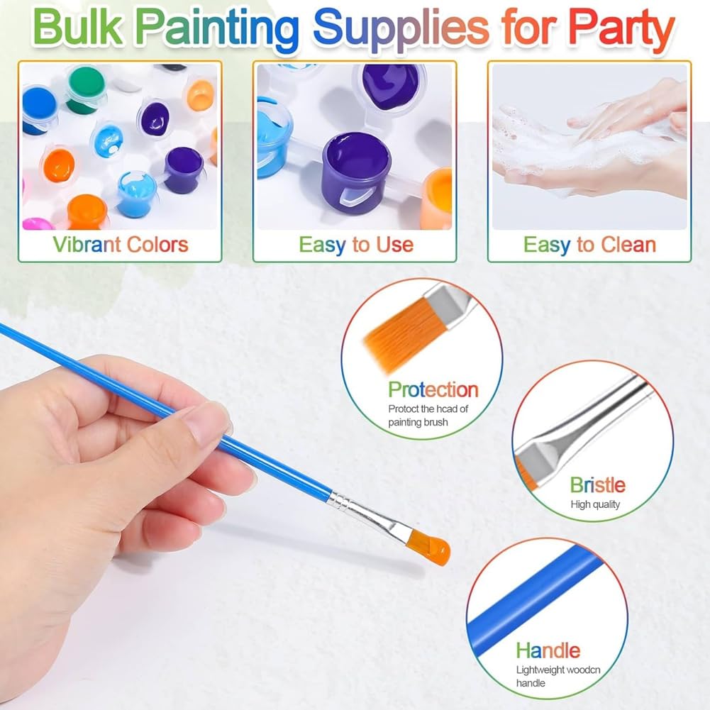 Mini Juego de Pintura Acrílica para Manualidades, 12 Colores Individuales de Pintura de Arcilla Acrílica para Manualidades para Fiesta de CumpleañosSip & Paint Night