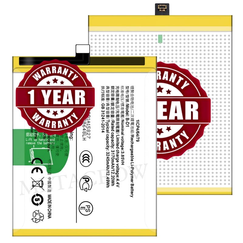 Image of Original B-D1 Battery Compatible for Vivo X20 | X20A | Vivo 1721 - (3245mAh) - 1 Year Warranty JK1