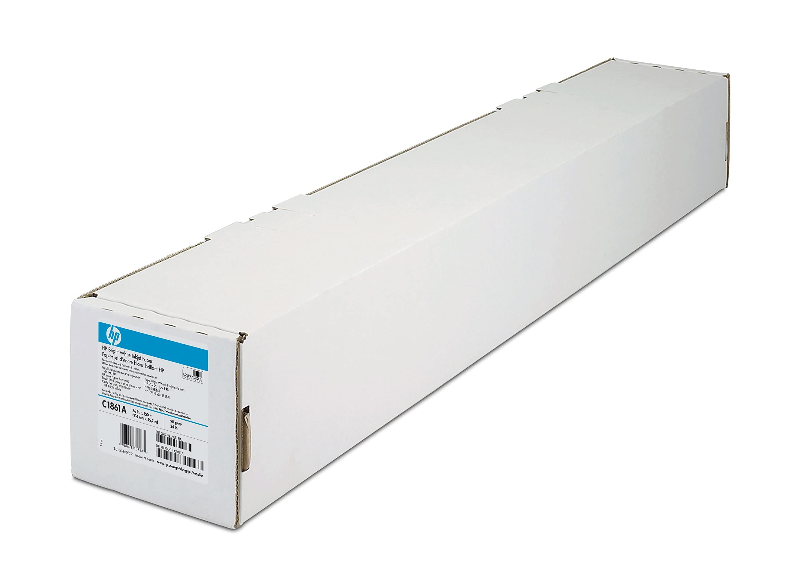 HP Q1444A Papier Inkjet 90g/m2 841 mm x 45.7 m 1 Rölle Pack, helle weiß
