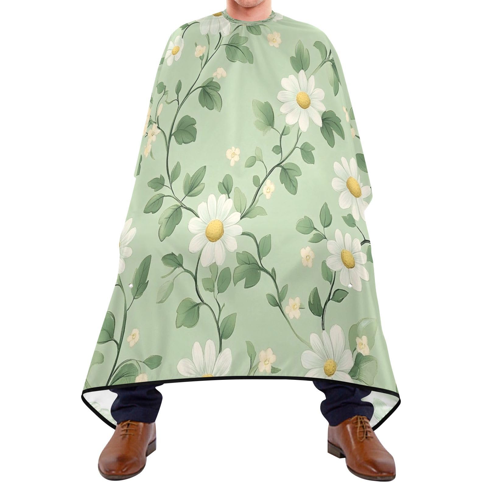 Kigai Daisy Hair Cutting Cape for Men & Women Waterproof Barber Cape Professional Hairdressing Salon Styling Apron with Adjustable Closure Snap