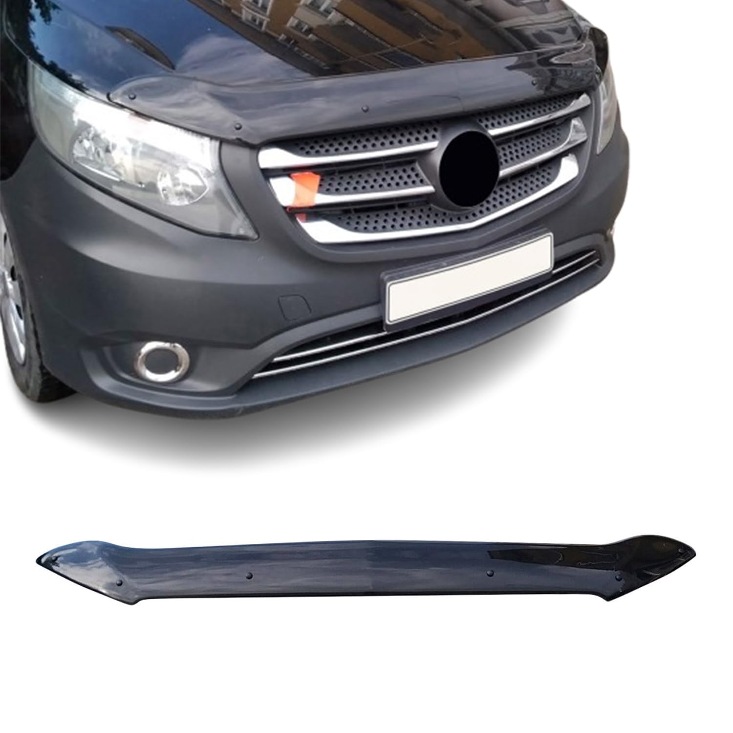 OMAC Motorhaube Deflektor Insektenschutz kompatibel Mercedes Vito W447 2014-2025 Dunkel