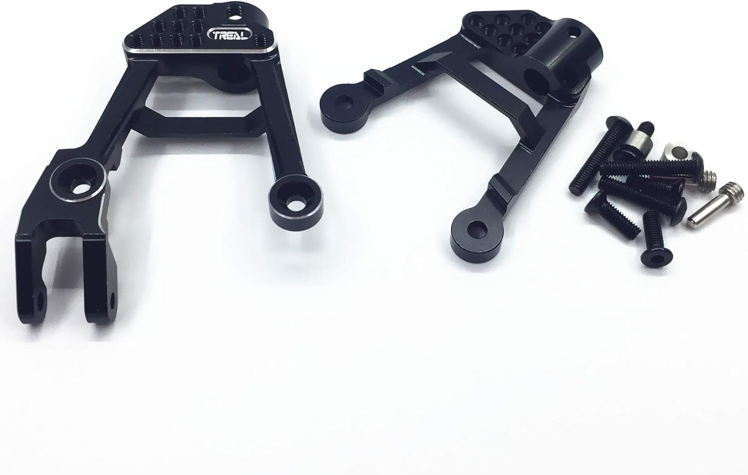 TREAL SCX10 II Shock Towers Aluminum Front Shock Towers Shock Hoops for Axial SCX10 2 90046 90047 1/10 Scale Crawlers Truck Upgrades (Black)
