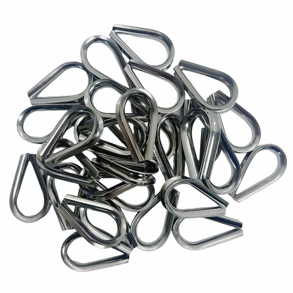 10 Pc 1/4'' Stainless Steel 316 Marine Wire Rope Chain Thimble Rig Anchor Boat