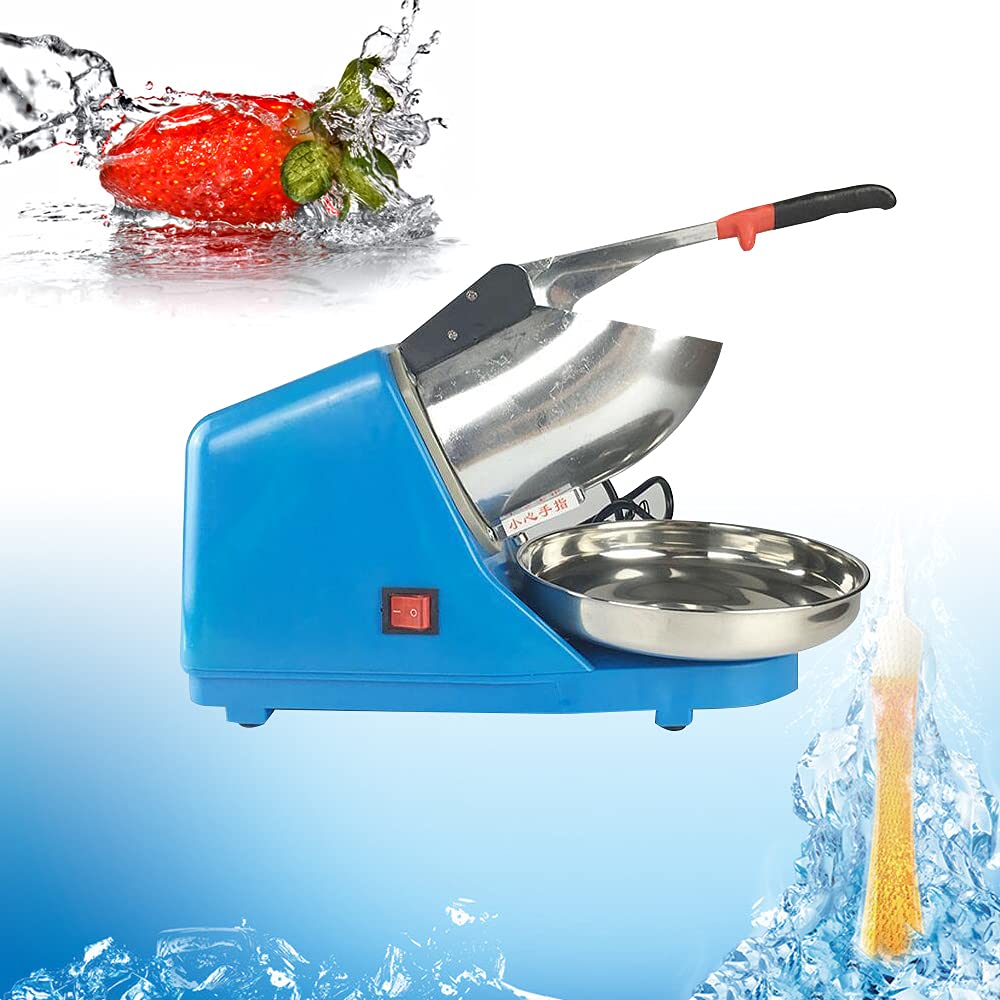 Ice Crusher Machine 380W Eiscrusher Elektrisch Crushed Ice Maker Edelstahl Ice Shaver Machine 65KG/H Rasierte Eismaschine Edelstahl für Restaurants Snackbars