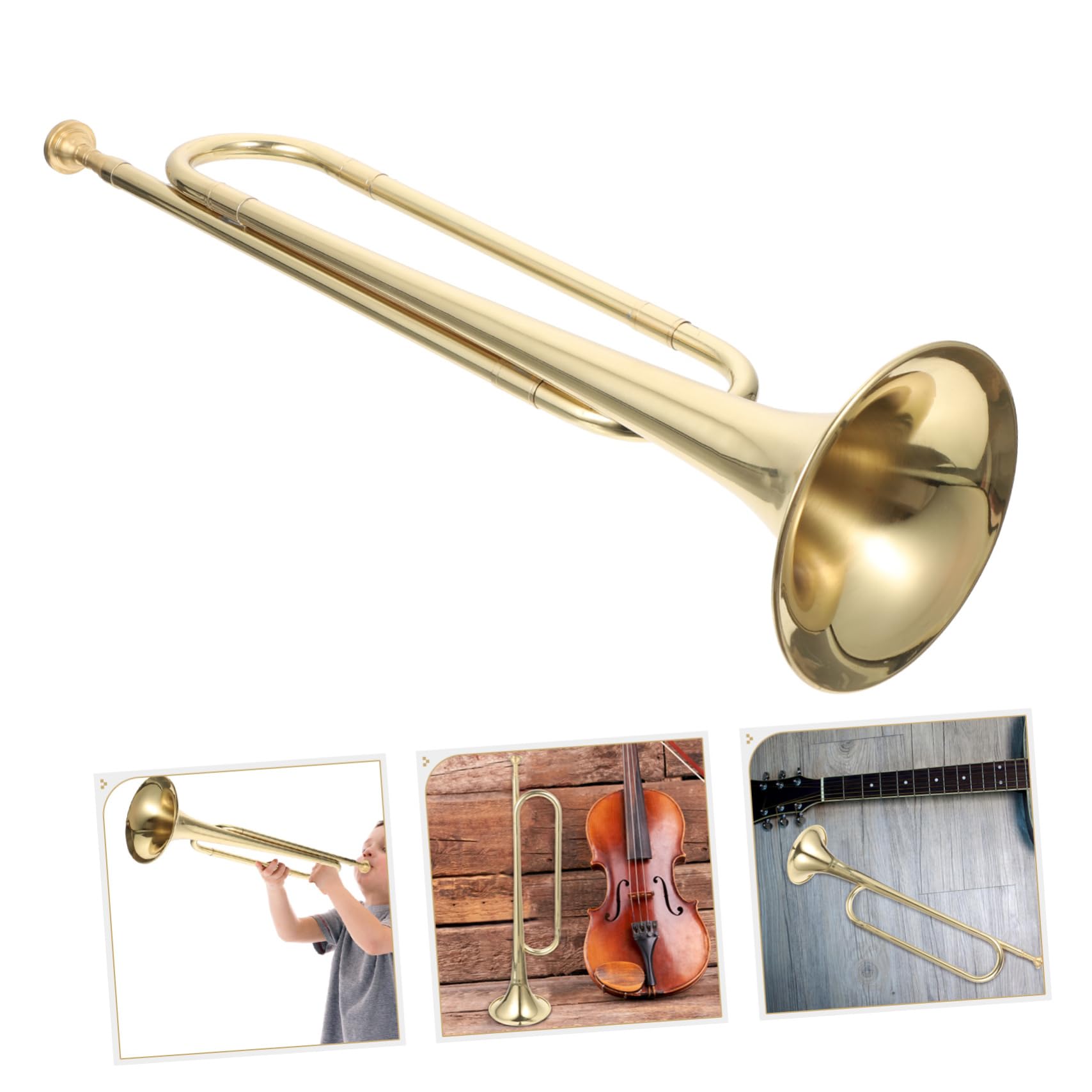 FRCOLOR Strumento Musicale Tromba in Si Bemolle in Ottone Design Creativo e Decorazione Artistica per Studenti e Principianti
