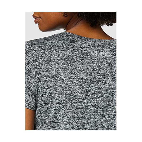 Under-Armour-Womens-Tech-Twist-T-Shirt Under Armour Women's Tech Twist T-Shirt , Black (001)/Metallic Silver , Large