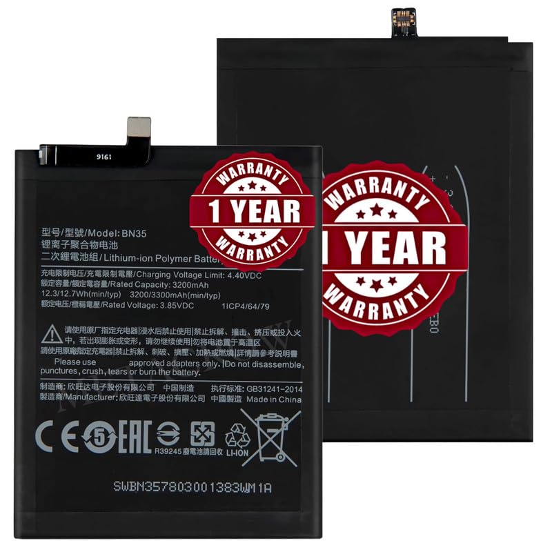 Image of Original BN35 Battery Compatible for Xiaomi Redmi 5 - (3300mAh) - 1 Year Warranty JK1
