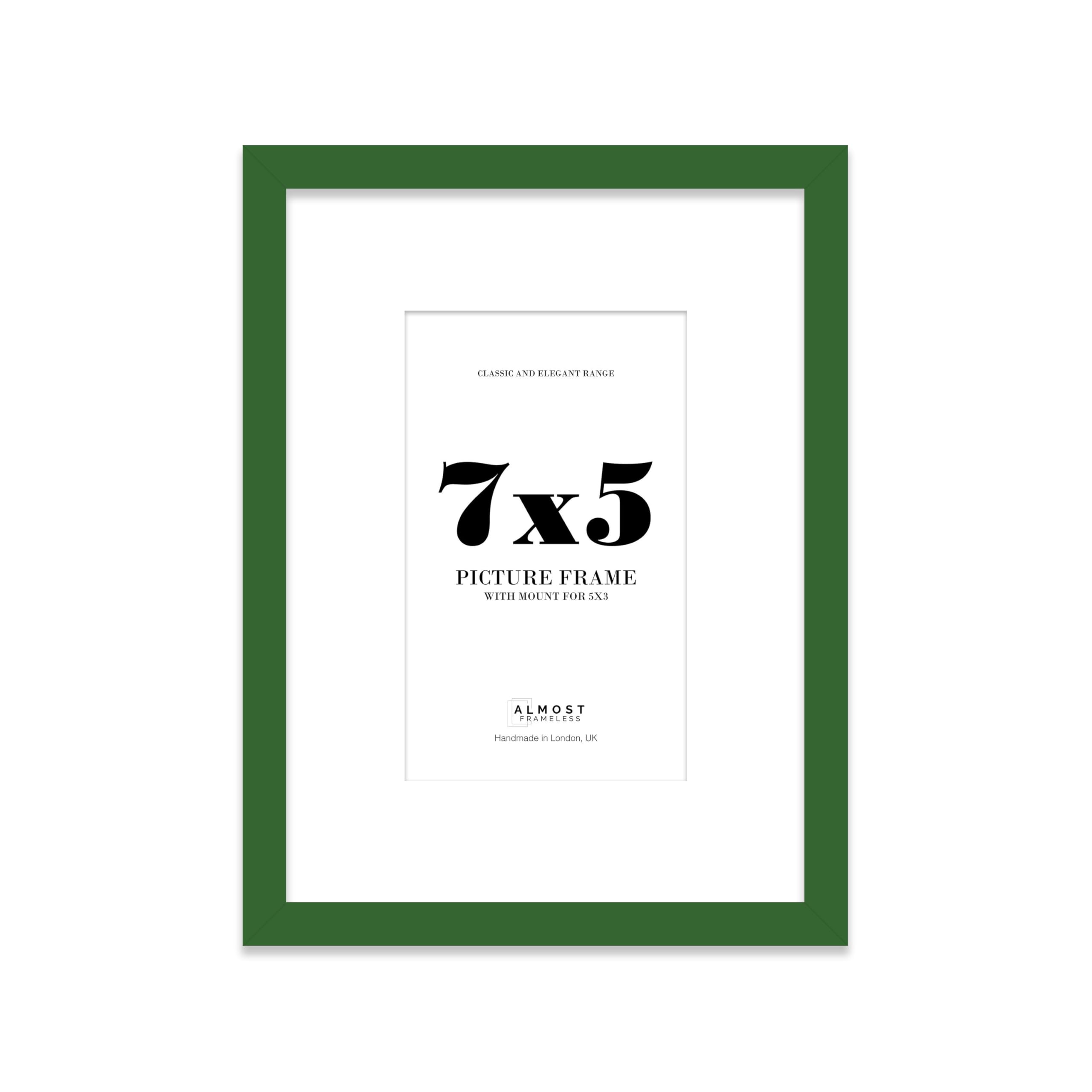 Green Picture Frame 7x5 With 5x3 Mount for Photos - Wall & Table Display, Landscape or Portrait, 1 Pack — image 1