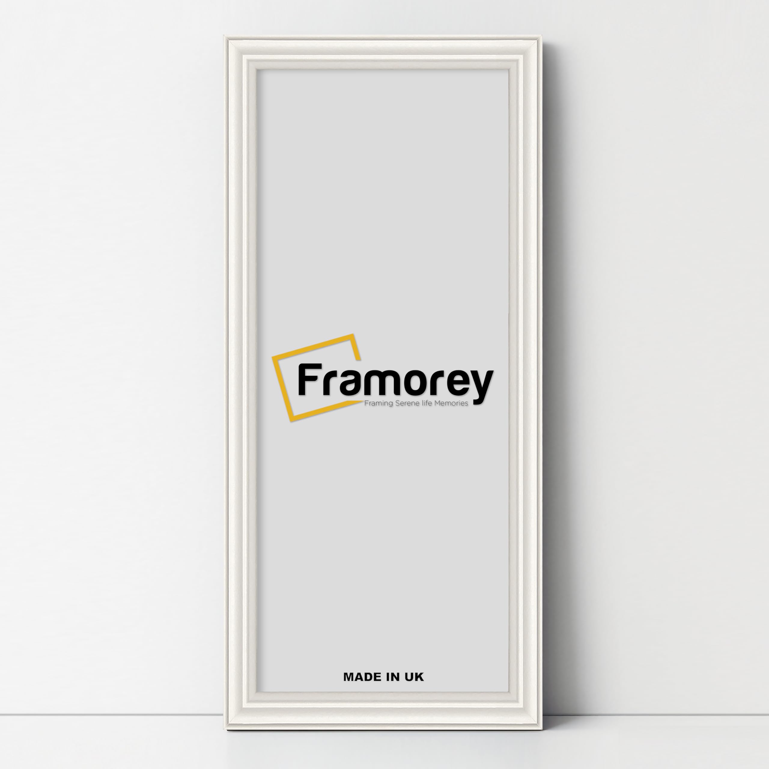 Framorey Framing Serene Life Memories White Framorey Panoramic Style Picture Frame, 20X12 Inch Size Photo Frames, Lw Antique Poster Frame, Wall Hanging Oxford Frames, Photo Print Frame