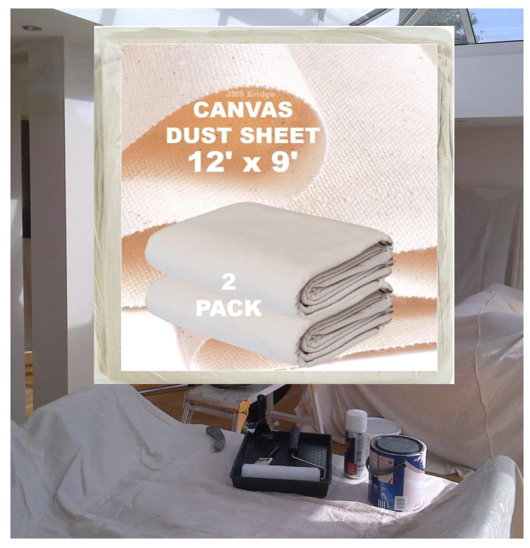 Tarps Now 4x12 Ft Premium Heavy Duty Canvas Drop Cloth For Painting - Reusable Painter Tarp, 100% Cotton Fabric Floor Cover & Furniture Protection, Washable Paint Drop Cloth - View #5