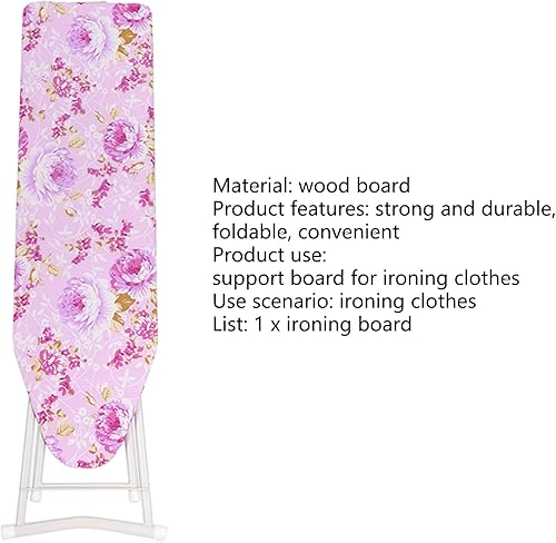Miniatura 7 de Tabla de planchar compacta de tamaño completo, ajustable plegable de pie Mainstays ropa mesa de hierro extra ancha, material de madera y hierro,