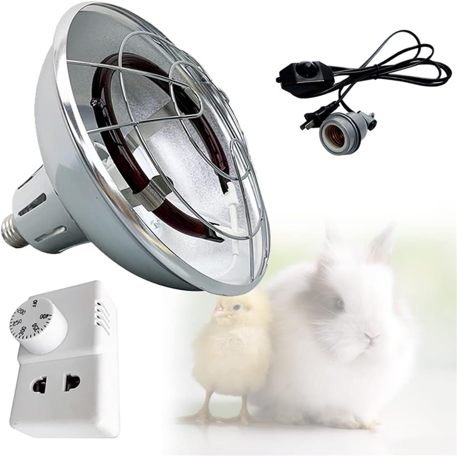 Lampa grzewcza 220 V/400 W, lampa grzewcza dla piskląt, żarówka grzewcza do opalania, lampa grzewcza na podczerwień dla szczeniąt, gadów, żółwi, piskląt, przyjazna dla med